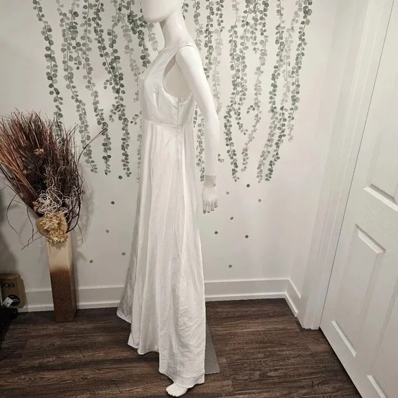 Show Me Your Mumu Women's Madi Gown Ivory Luxe Satin Size L - Picture 6 of 11